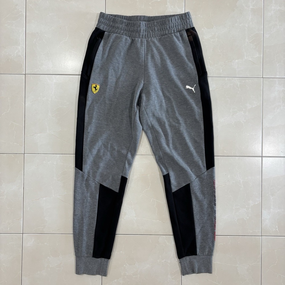 Men's Puma X Scuderia Ferrari Joggers Gray Black Sweat Pants Size M